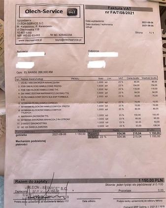Skoda Octavia cena 11400 przebieg: 298000, rok produkcji 2005 z Kutno małe 254